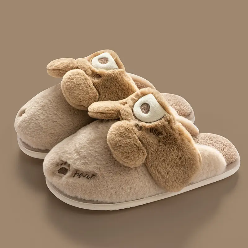 Cotton Slippers Women Autumn and Winter Cute Cartoon Couple Home Non-slip Moon Plush Bag with Slippers Men's Winter Wholesale