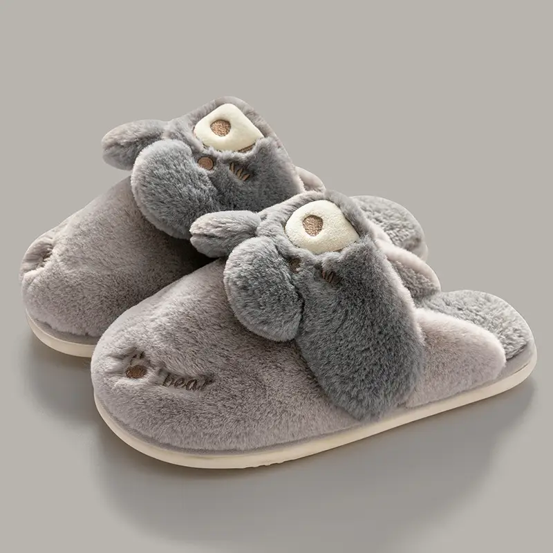 Cotton Slippers Women Autumn and Winter Cute Cartoon Couple Home Non-slip Moon Plush Bag with Slippers Men's Winter Wholesale