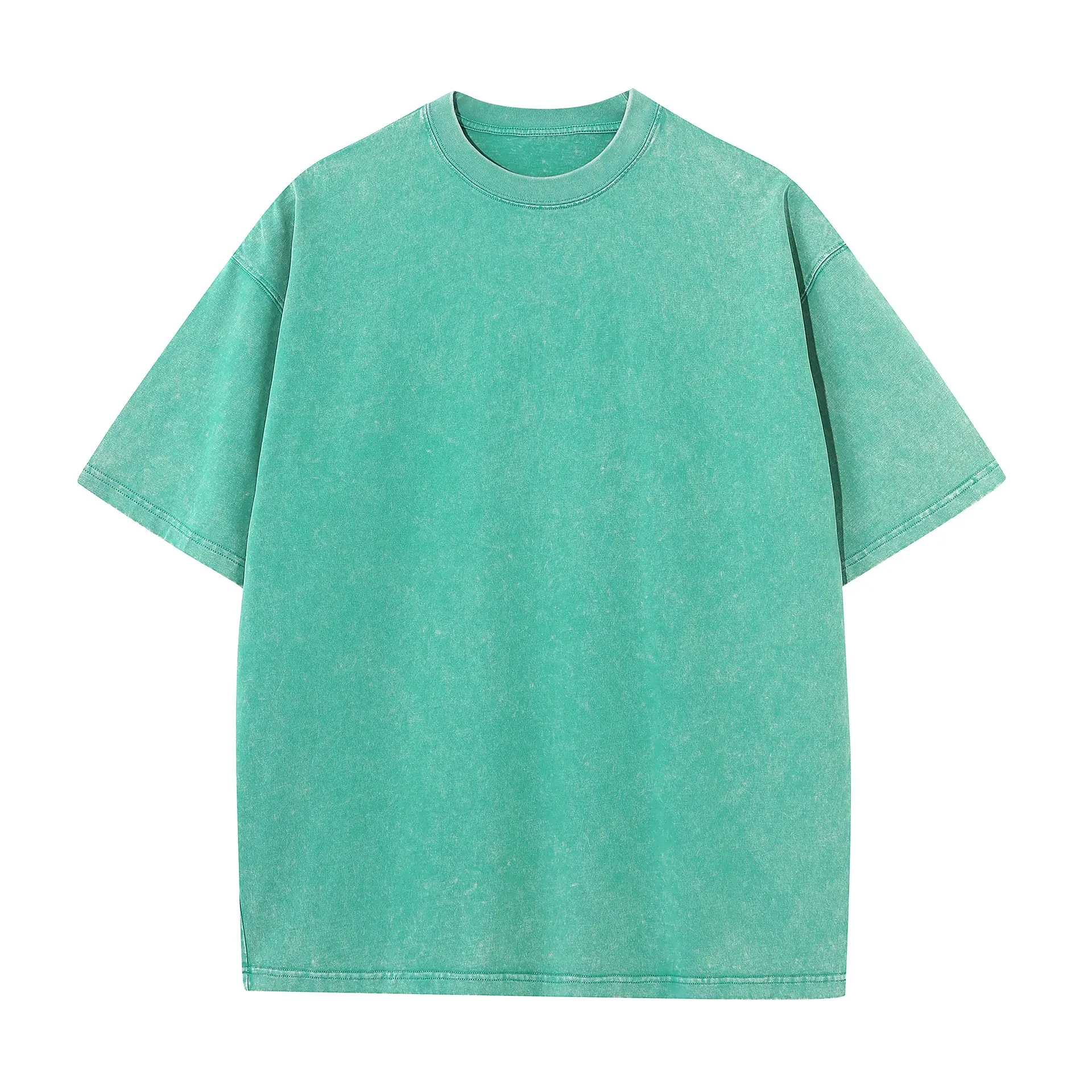 Men Women Cotton T-Shirt Mint Green 230g - Image 4