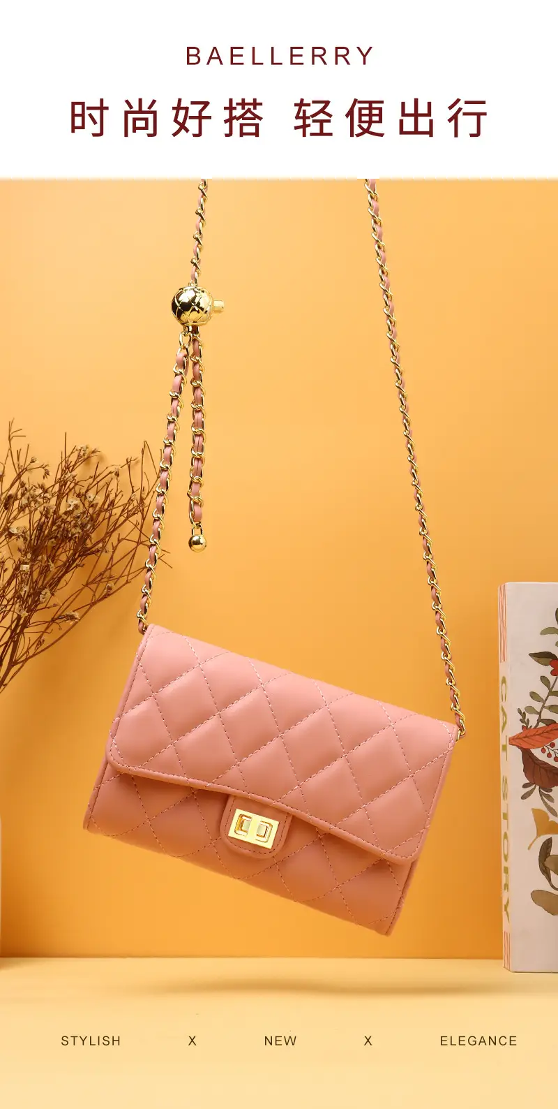 White Rhomboid Korean Style Women's Wallet Bag — feature 1