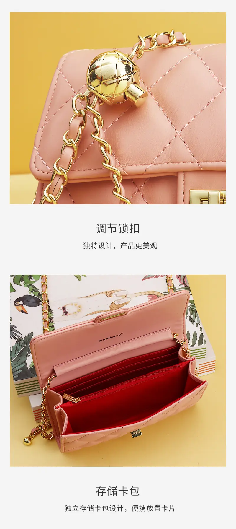 White Rhomboid Korean Style Women's Wallet Bag — feature 14