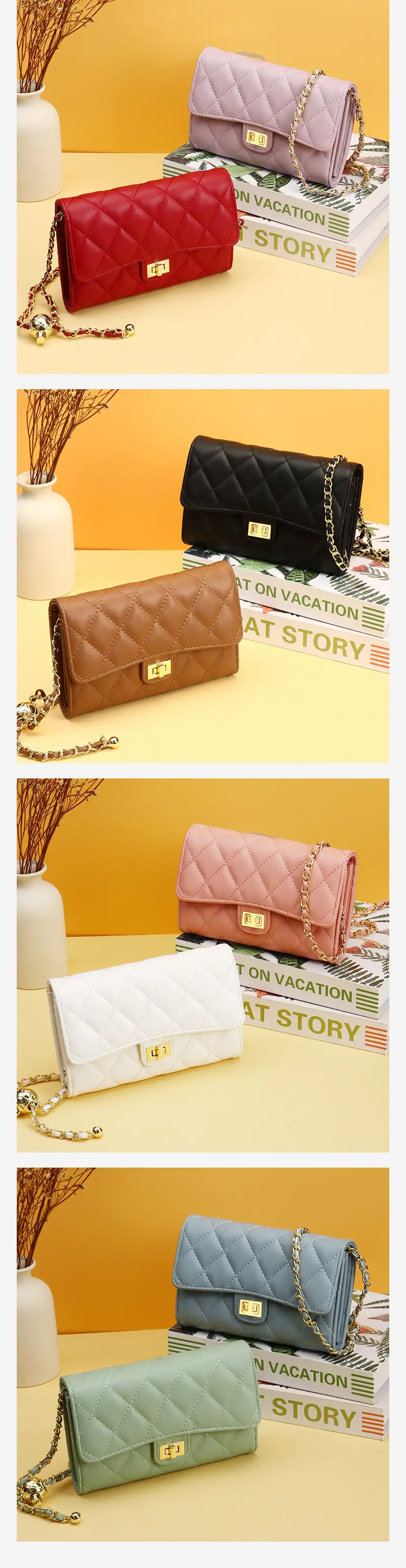 White Rhomboid Korean Style Women's Wallet Bag — feature 19
