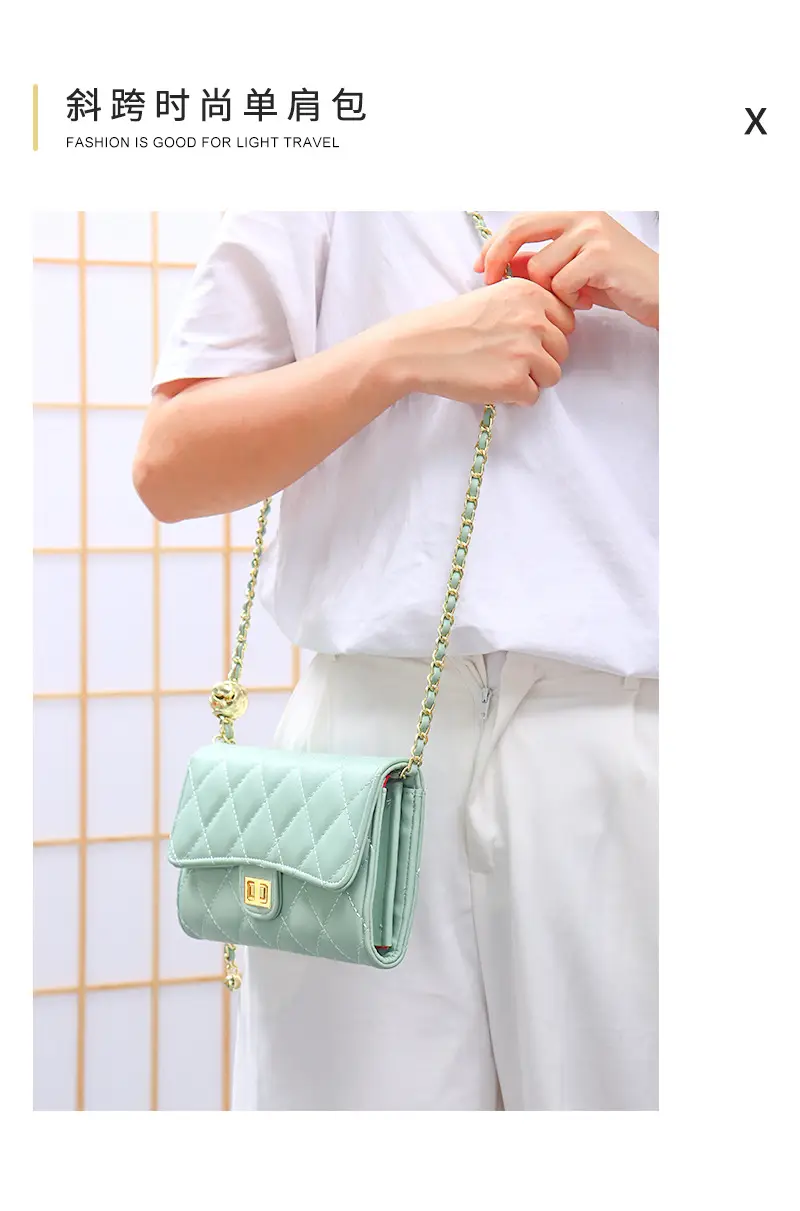 White Rhomboid Korean Style Women's Wallet Bag — feature 2