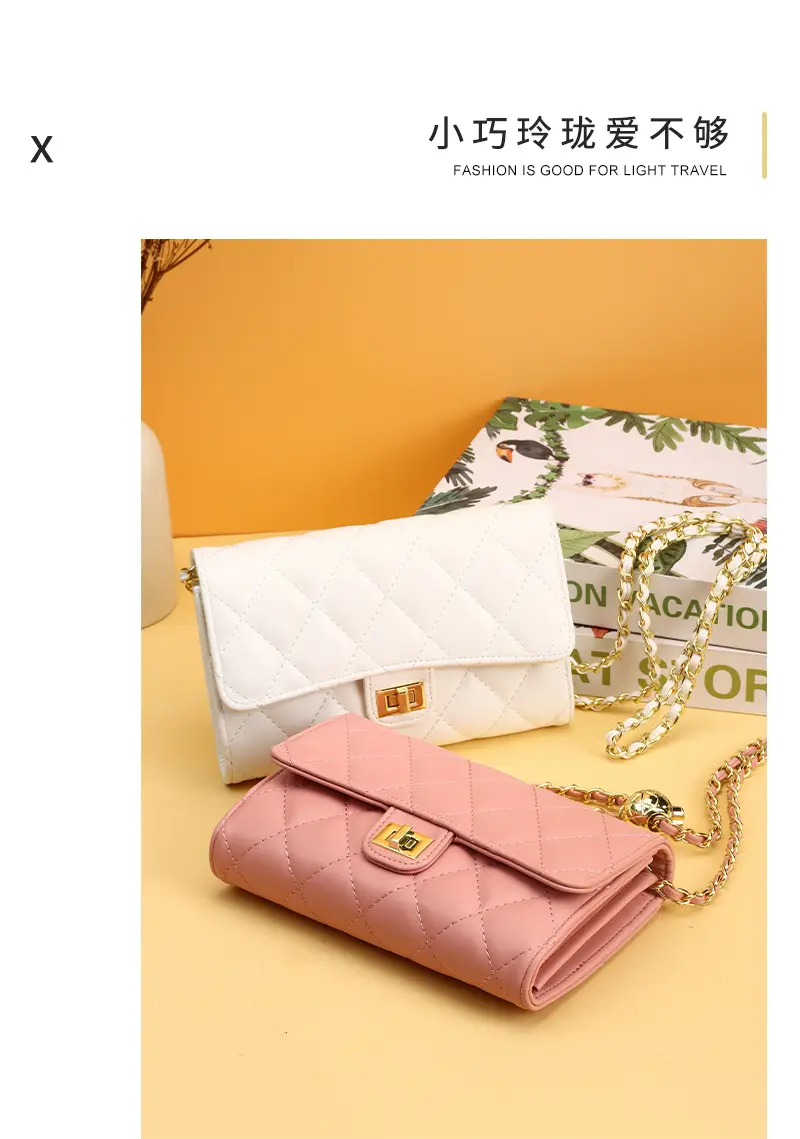 White Rhomboid Korean Style Women's Wallet Bag — feature 5