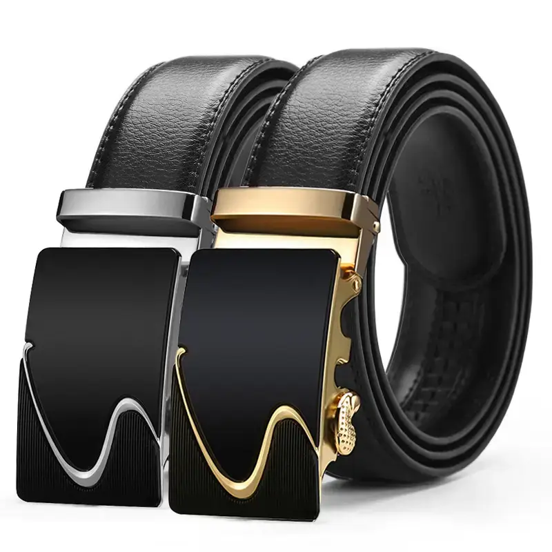Men's Black Gold Automatic Buckle Belt - Image 3