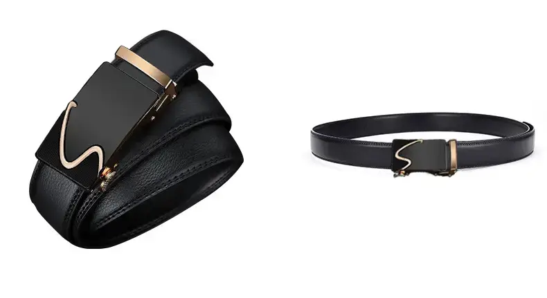 Men's Black Gold Automatic Buckle Belt β feature 15