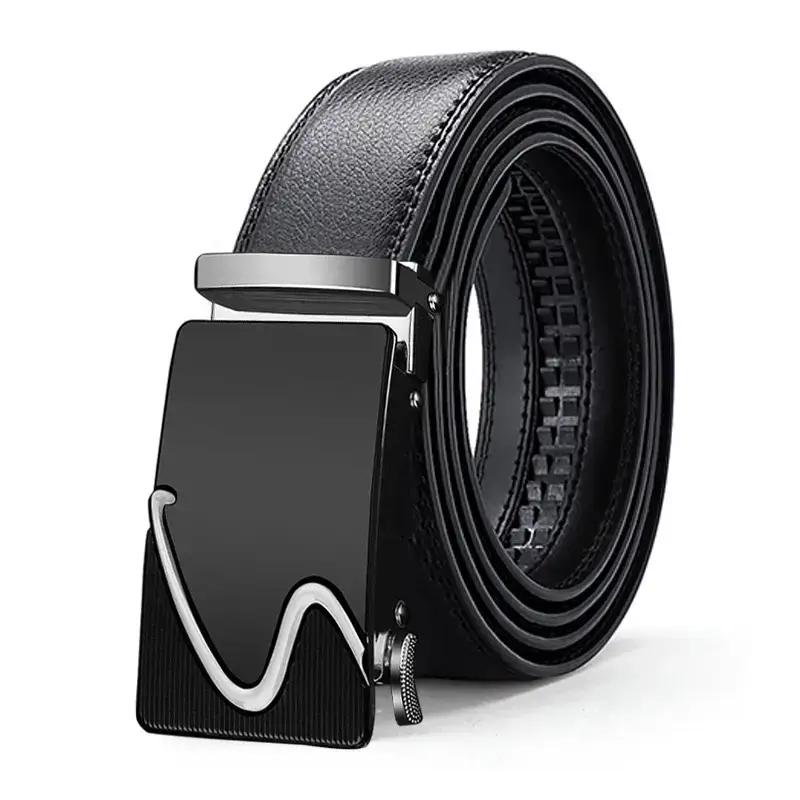 Men's Black Gold Automatic Buckle Belt - Image 2