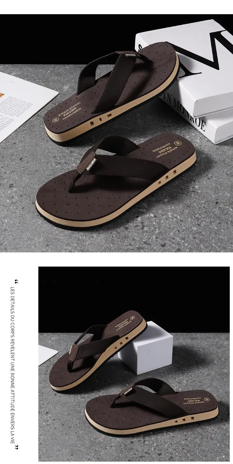 Men's Cool Rubber Flip-Flops Summer Beach Wear — feature 10