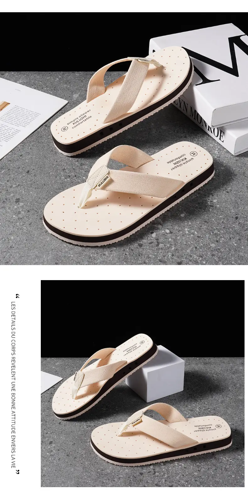 Men's Cool Rubber Flip-Flops Summer Beach Wear — feature 12