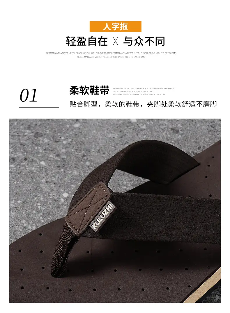 Men's Cool Rubber Flip-Flops Summer Beach Wear — feature 3