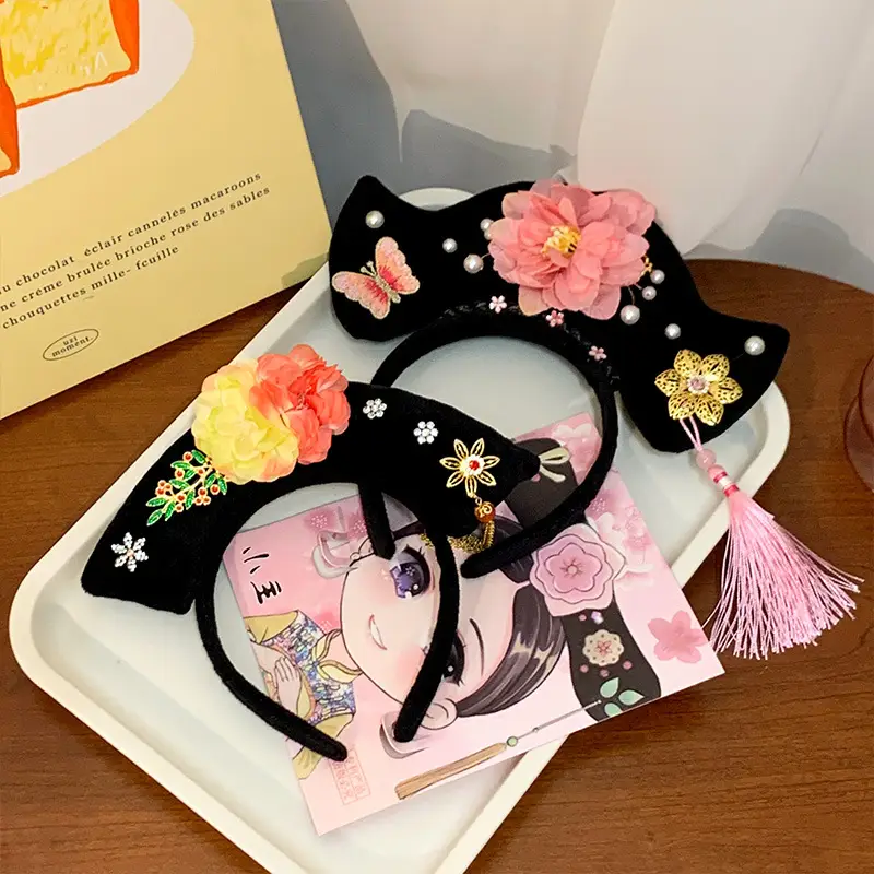 Female Hair Hoop with Empress Design and Pink Tassels - Image 39