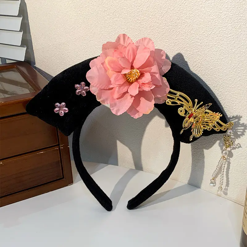 Female Hair Hoop with Empress Design and Pink Tassels - Image 40