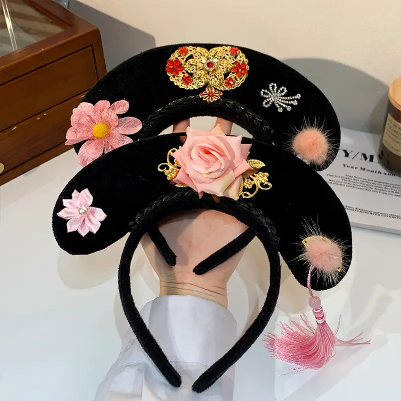 Female Hair Hoop with Empress Design and Pink Tassels - Image 41