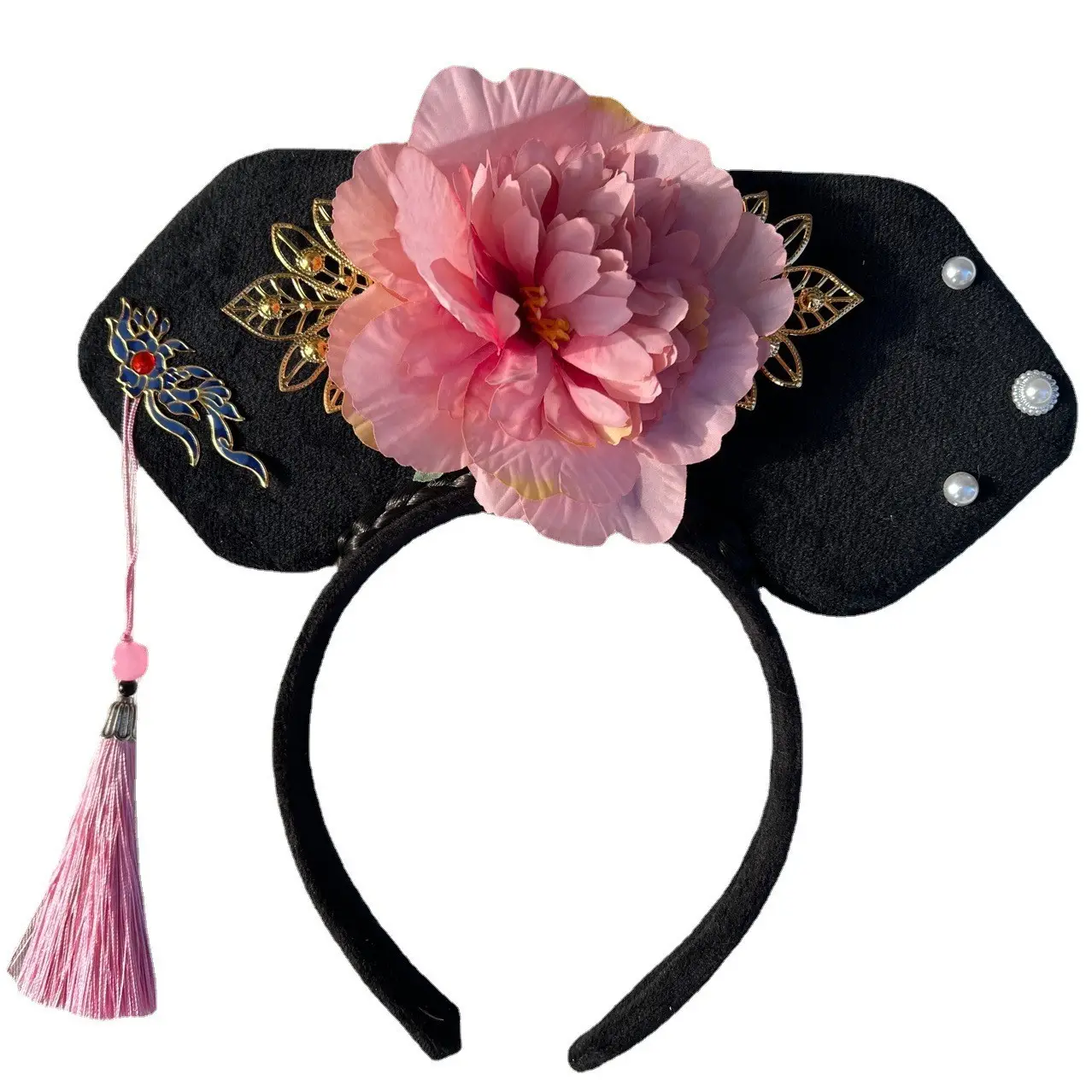 Female Hair Hoop with Empress Design and Pink Tassels - Image 42