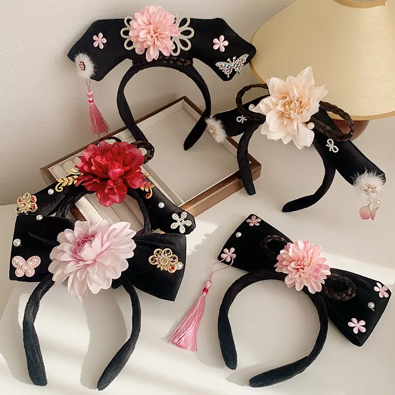 Female Hair Hoop with Empress Design and Pink Tassels — feature 14