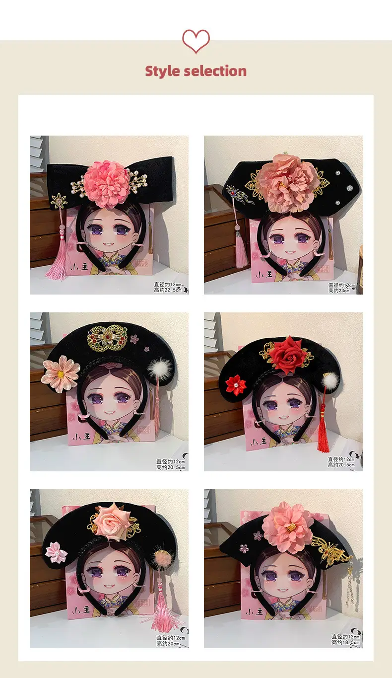 Female Hair Hoop with Empress Design and Pink Tassels — feature 46