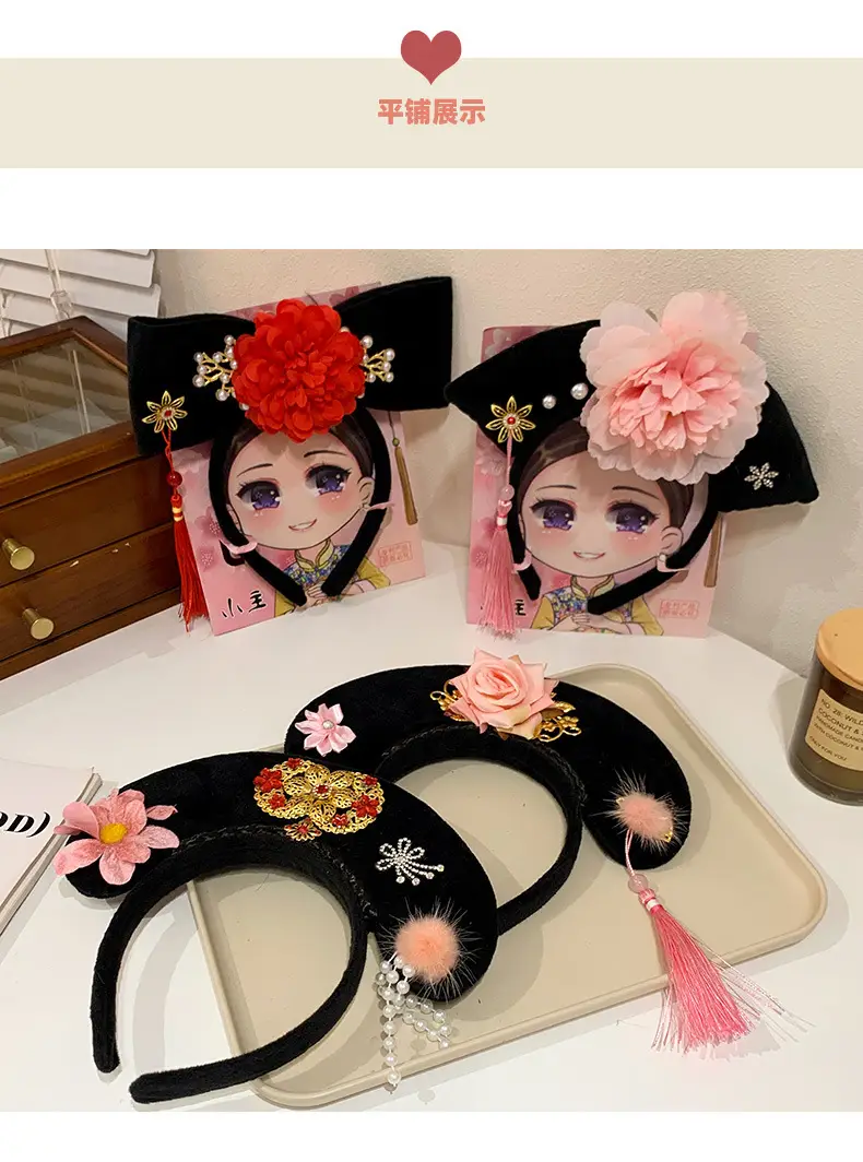 Female Hair Hoop with Empress Design and Pink Tassels — feature 51