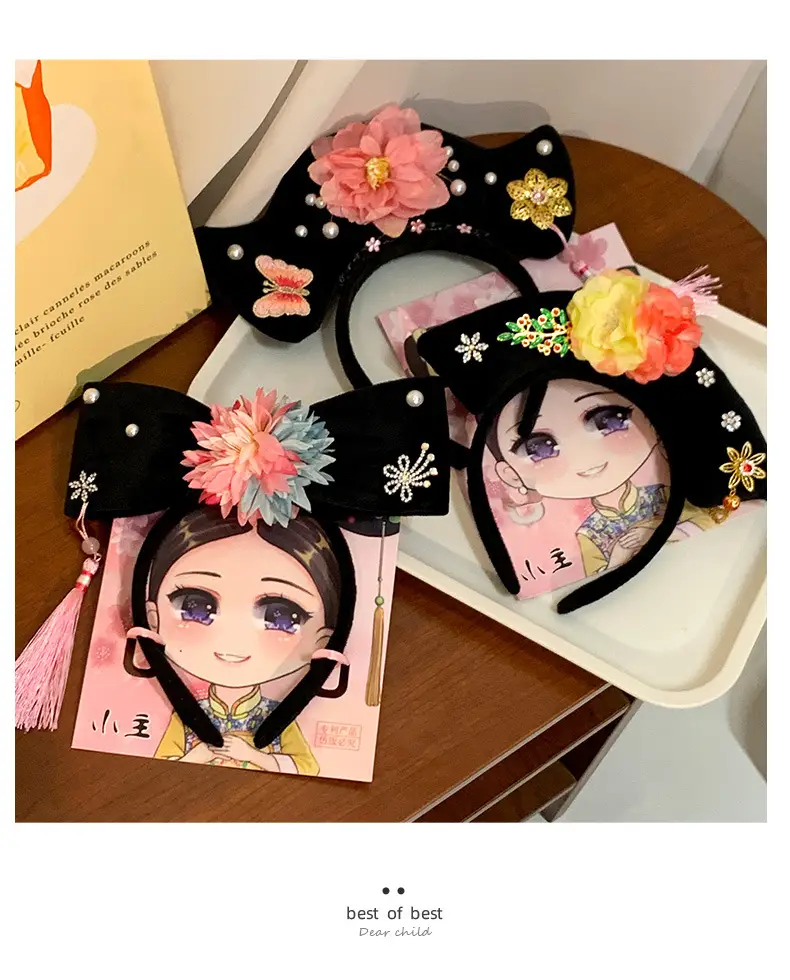 Female Hair Hoop with Empress Design and Pink Tassels — feature 53