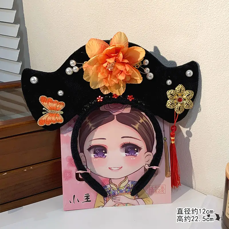 Female Hair Hoop with Empress Design and Pink Tassels - Image 2