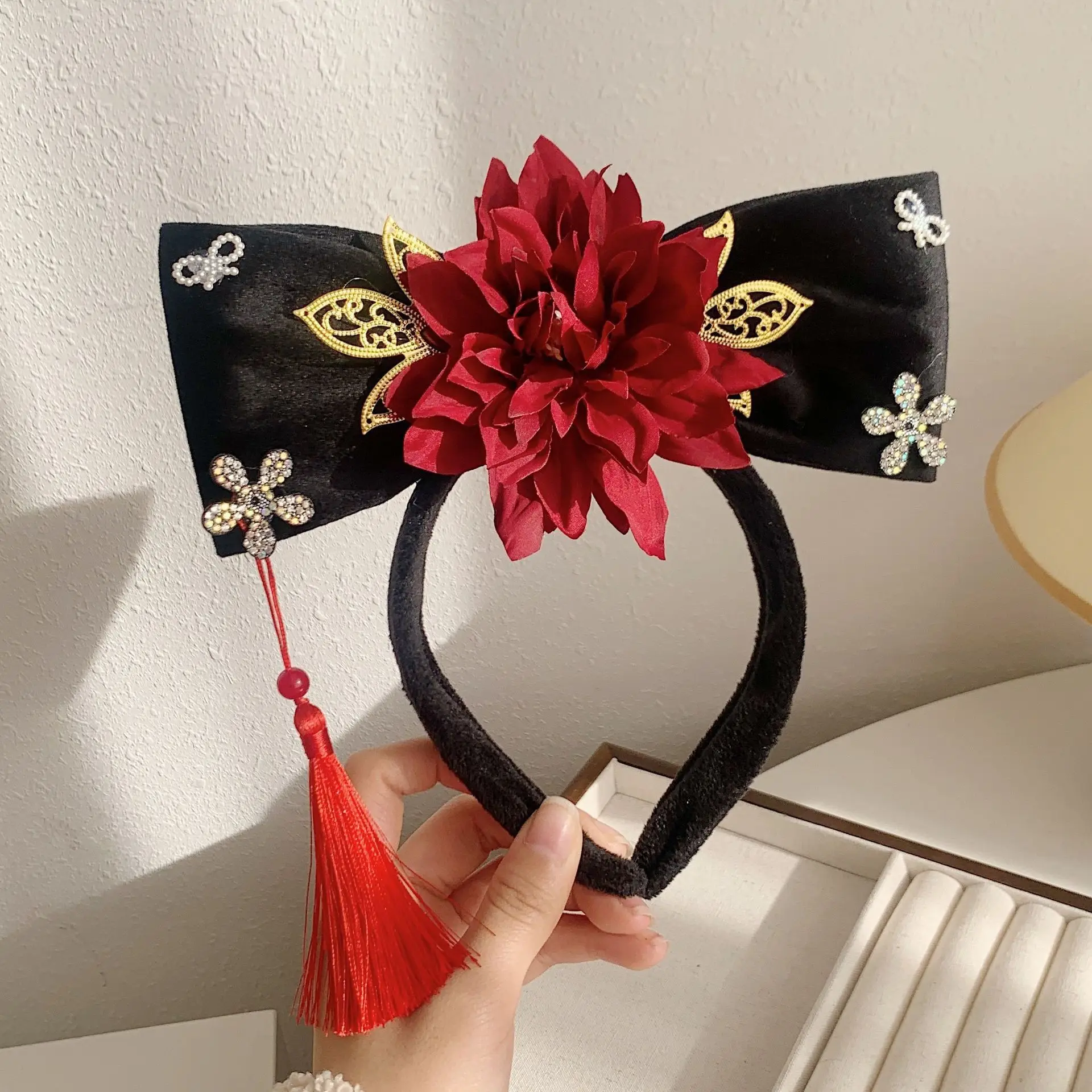 Female Hair Hoop with Empress Design and Pink Tassels - Image 22