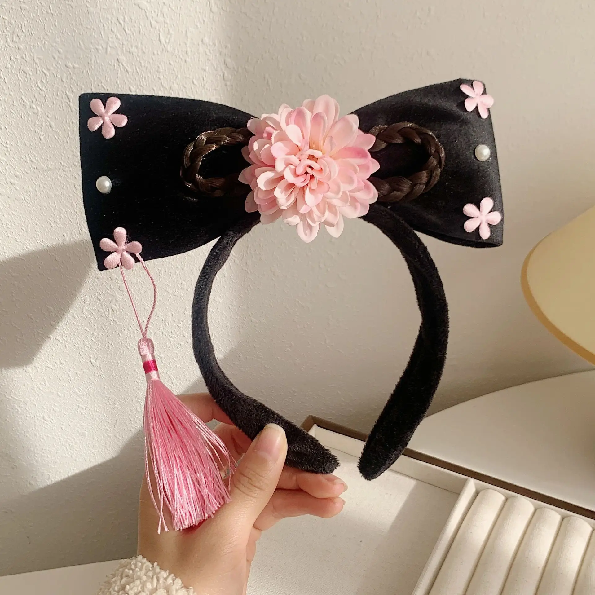 Female Hair Hoop with Empress Design and Pink Tassels - Image 23