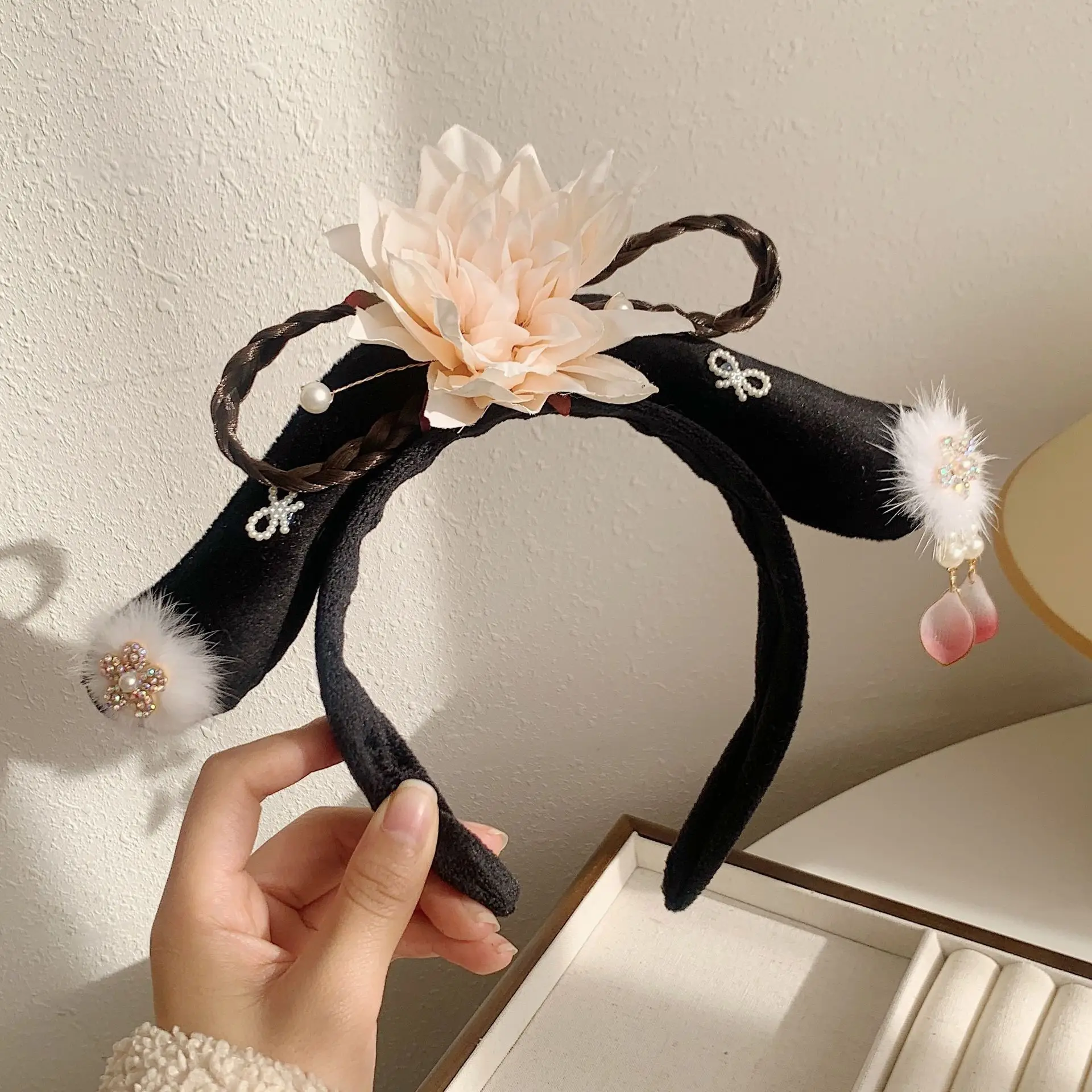 Female Hair Hoop with Empress Design and Pink Tassels - Image 24