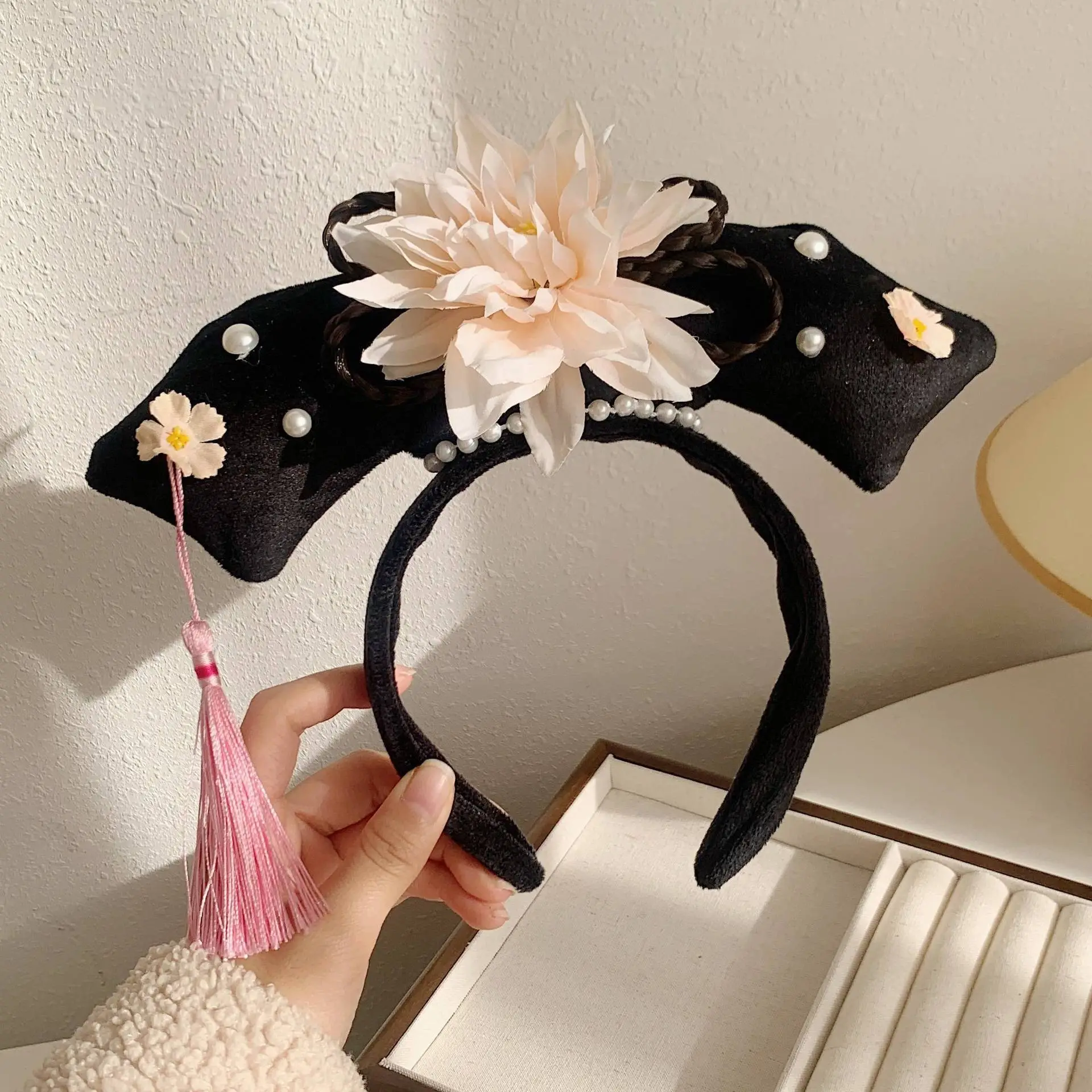 Female Hair Hoop with Empress Design and Pink Tassels - Image 25