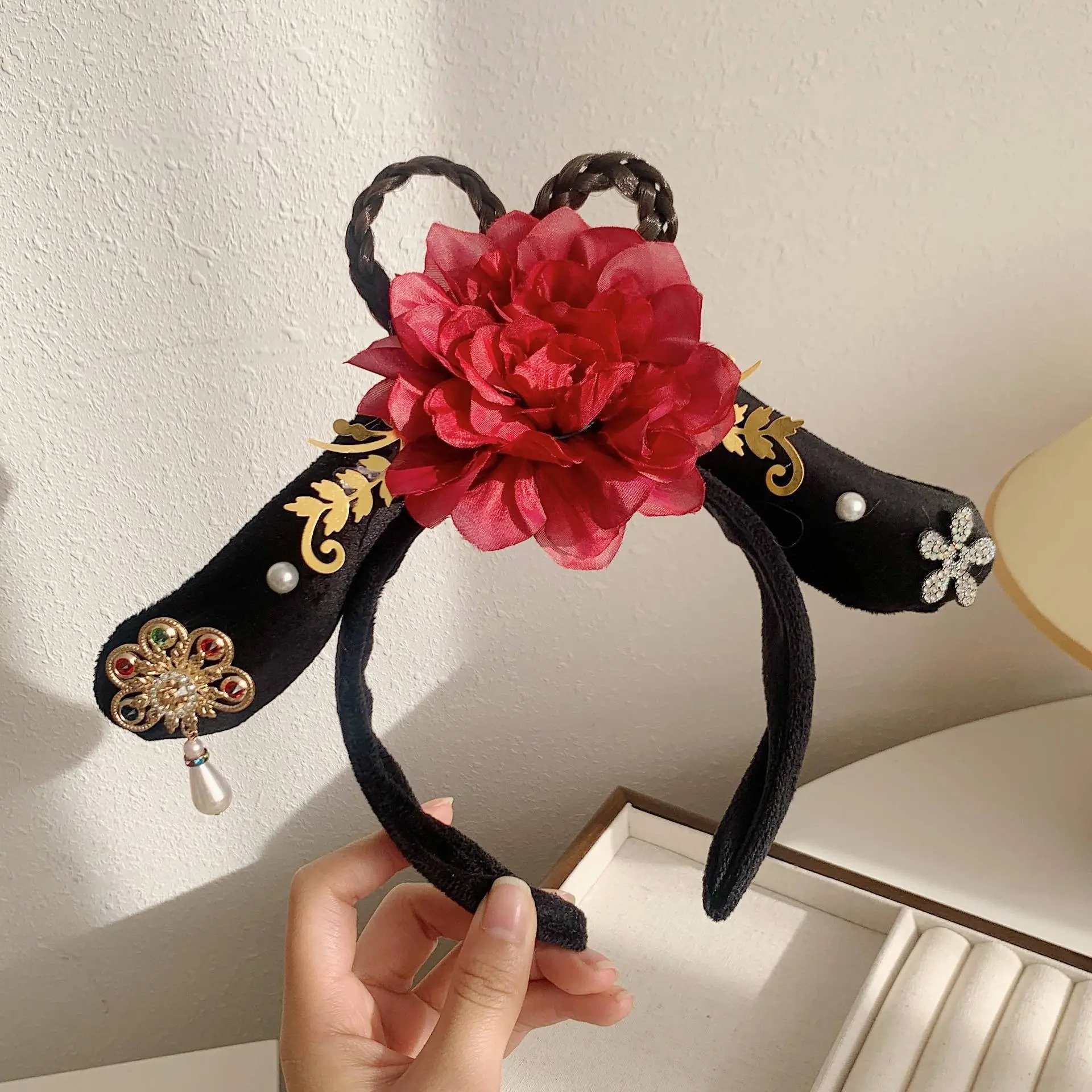 Female Hair Hoop with Empress Design and Pink Tassels - Image 26