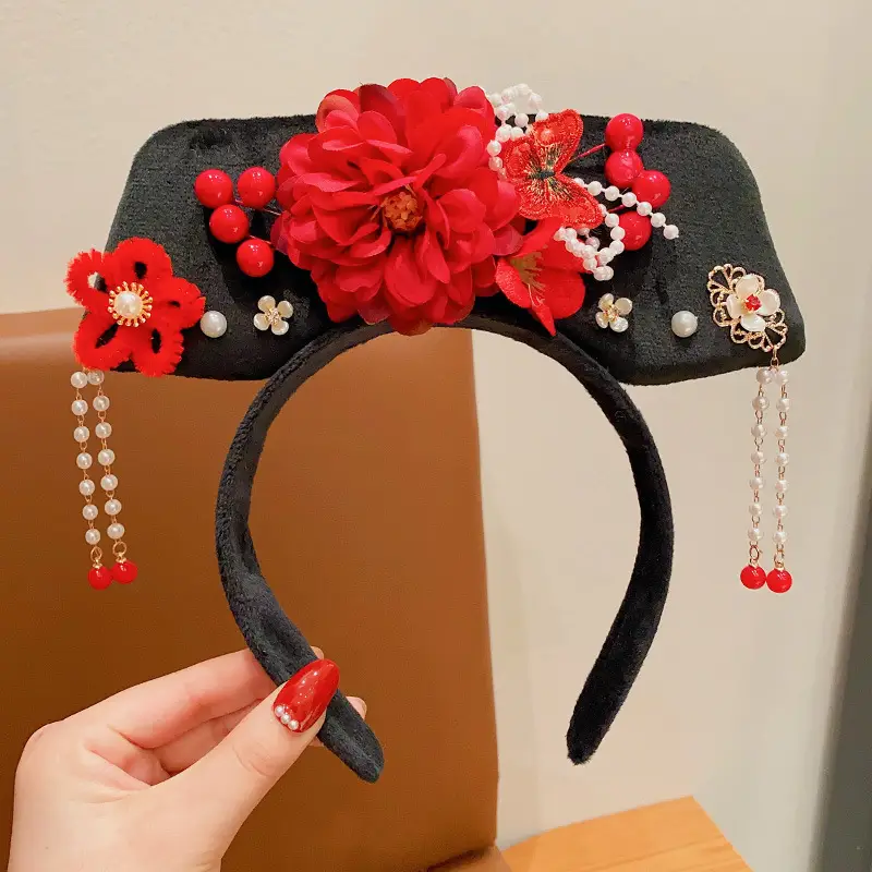Female Hair Hoop with Empress Design and Pink Tassels - Image 27