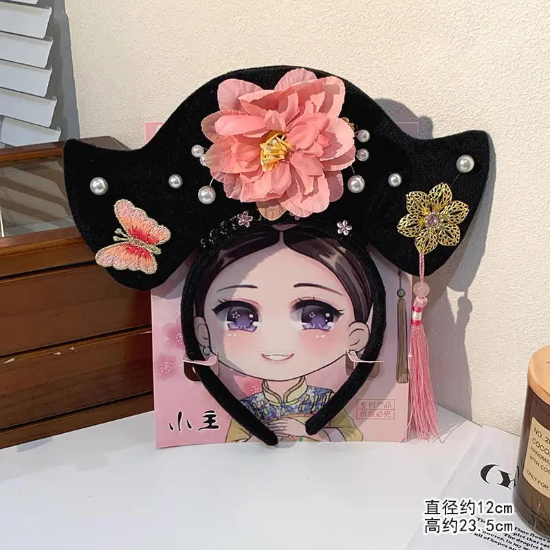 Female Hair Hoop with Empress Design and Pink Tassels - Image 3