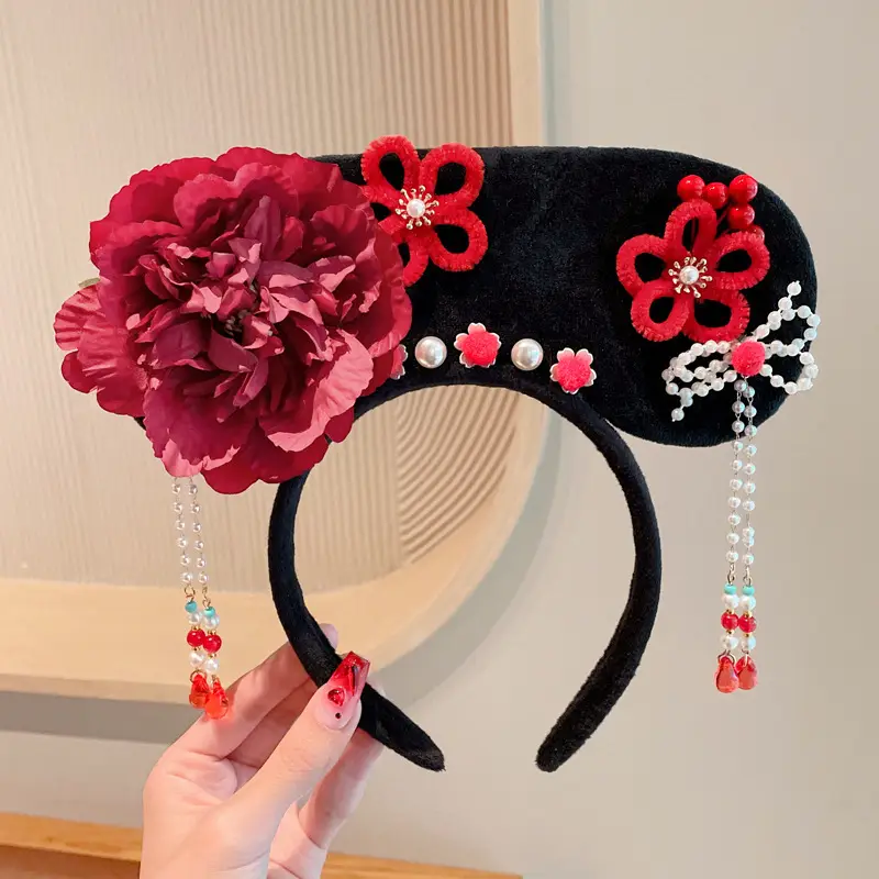 Female Hair Hoop with Empress Design and Pink Tassels - Image 31