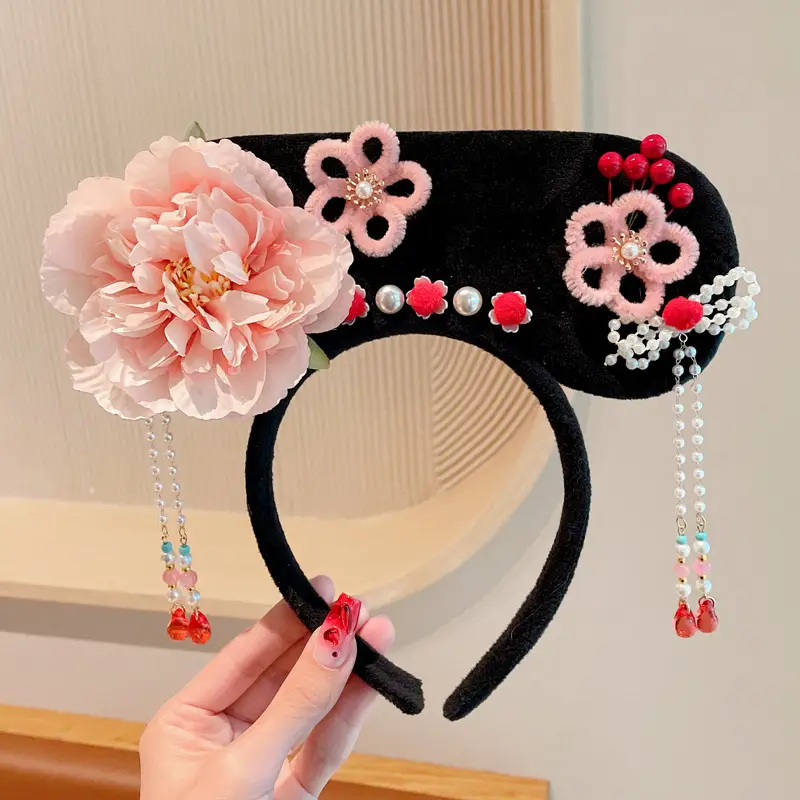 Female Hair Hoop with Empress Design and Pink Tassels - Image 32