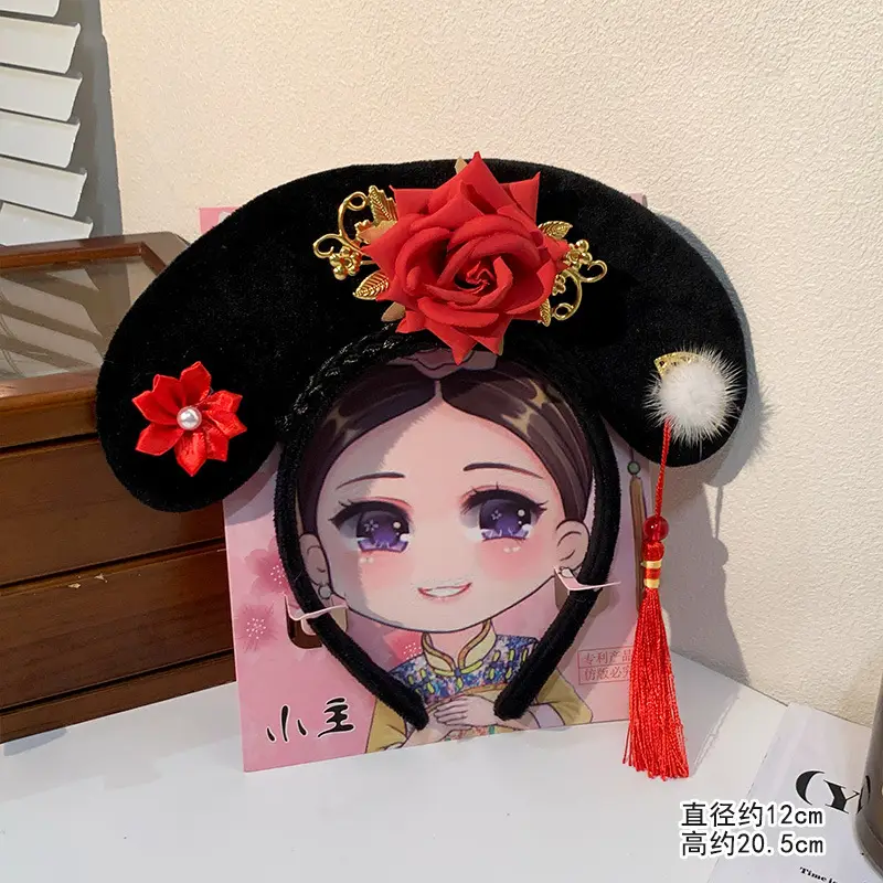 Female Hair Hoop with Empress Design and Pink Tassels - Image 4