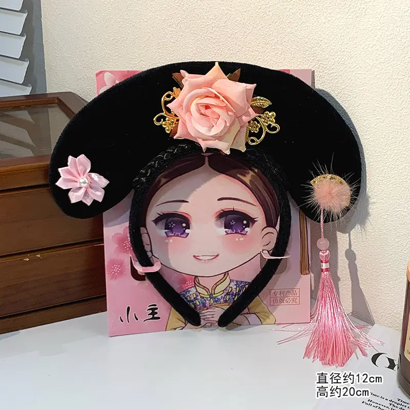 Female Hair Hoop with Empress Design and Pink Tassels - Image 5
