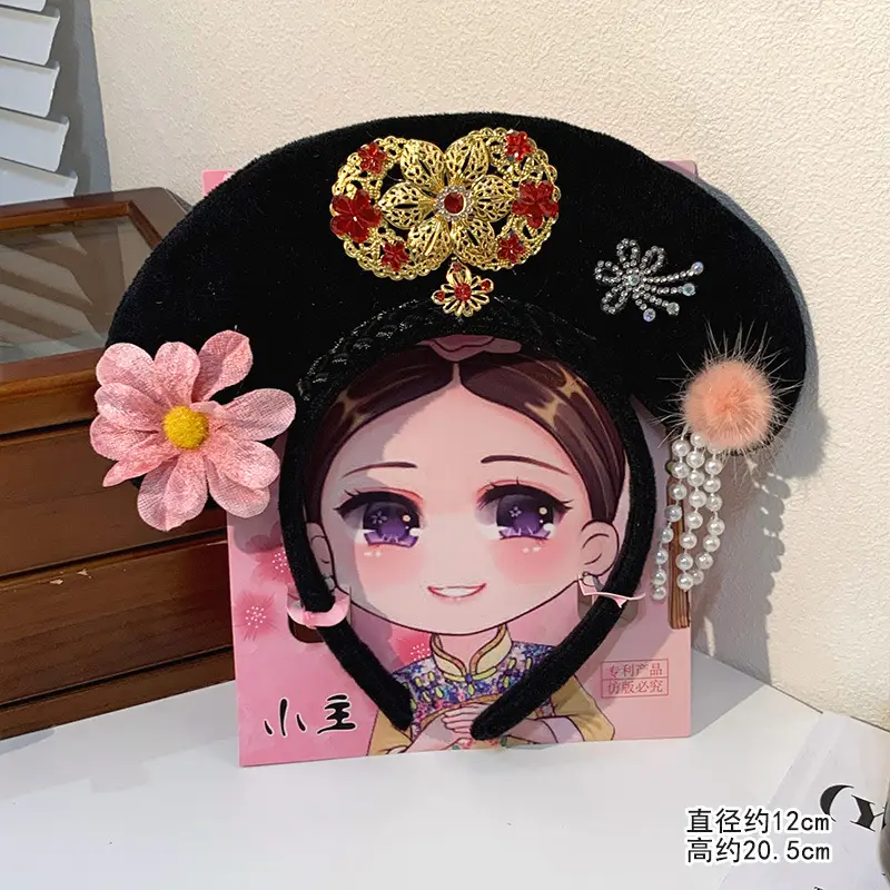 Female Hair Hoop with Empress Design and Pink Tassels - Image 7