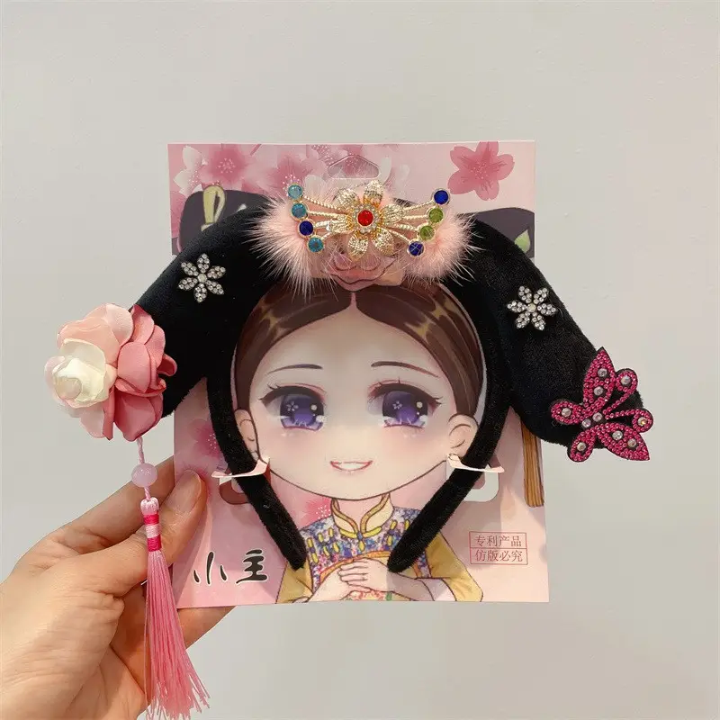 Female Hair Hoop with Empress Design and Pink Tassels - Image 9