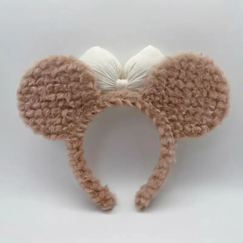 Women's Bow Shirts Hair Band Plush Cartoon Face Wash - Image 8