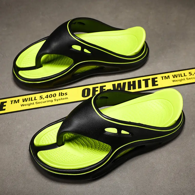 Men's White EVA Sandals with Orange Sole