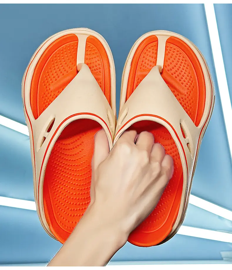 Men's White EVA Sandals with Orange Sole — feature 13