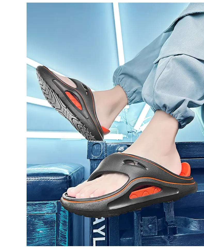 Men's White EVA Sandals with Orange Sole — feature 17