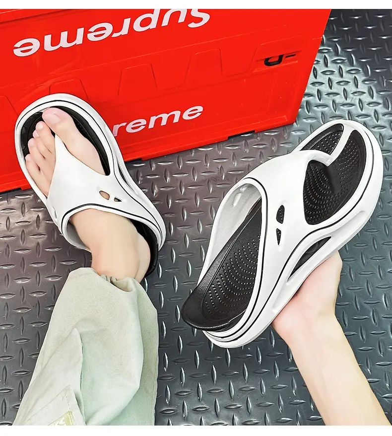 Men's White EVA Sandals with Orange Sole — feature 18