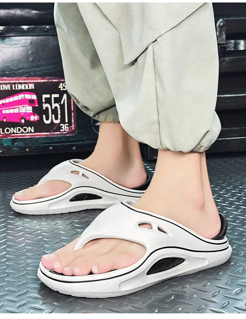 Men's White EVA Sandals with Orange Sole — feature 19