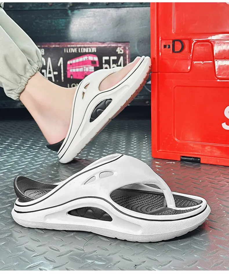 Men's White EVA Sandals with Orange Sole — feature 20