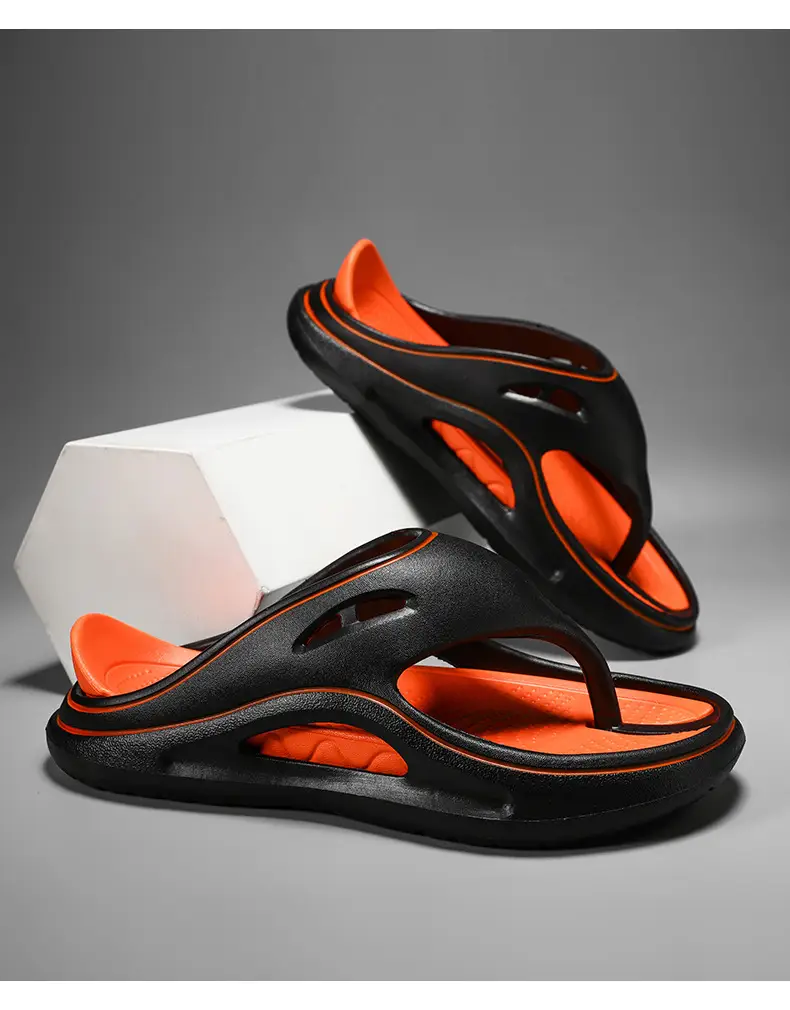 Men's White EVA Sandals with Orange Sole — feature 4