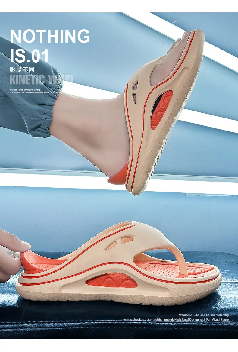 Men's White EVA Sandals with Orange Sole — feature 6