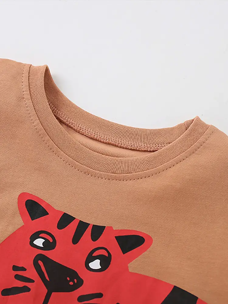 Malwee Boys T-Shirt Red Tiger Print Autumn Wear - Image 6