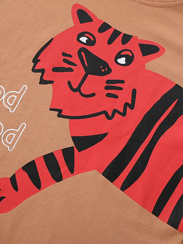 Malwee Boys T-Shirt Red Tiger Print Autumn Wear - Image 7