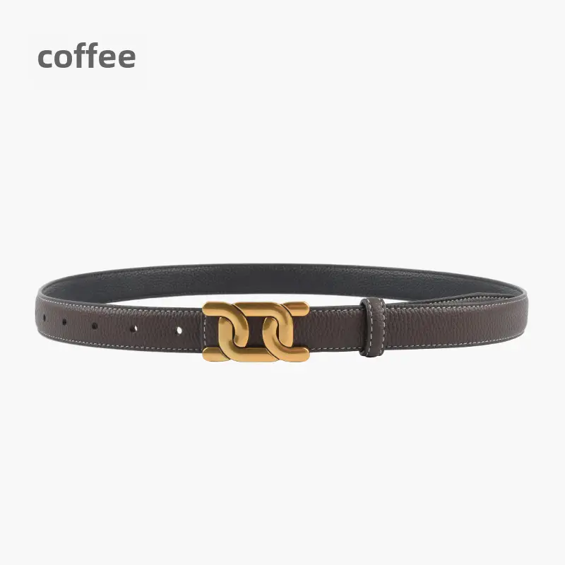 Women's Two-Sided Cowhide Belt with Litchi Pattern - Image 6