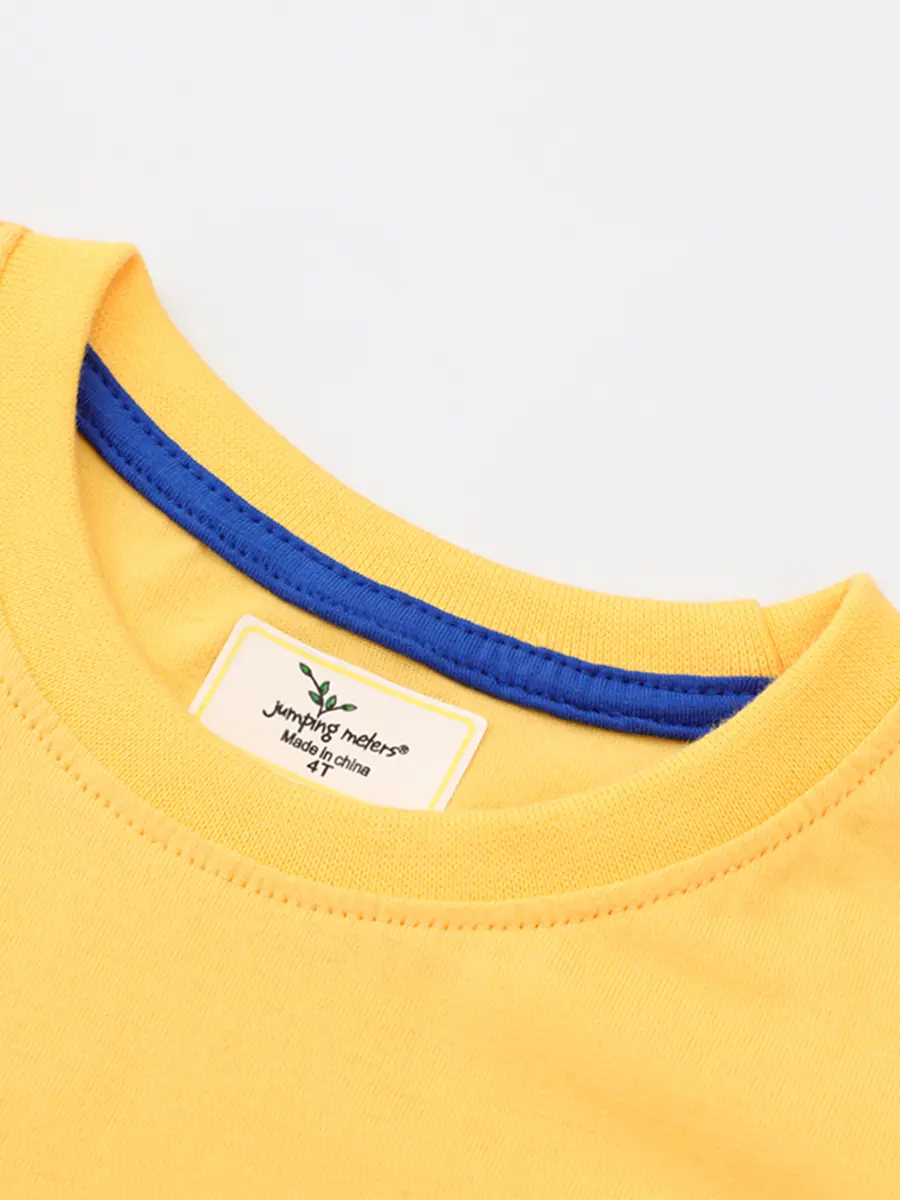 Kids Long Sleeve Yellow T-Shirt Knitted Spring Autumn - Image 3