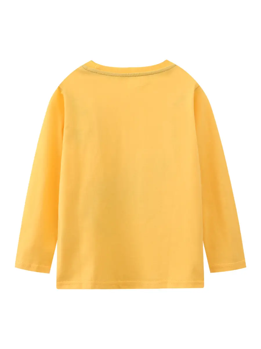 Kids Long Sleeve Yellow T-Shirt Knitted Spring Autumn - Image 6
